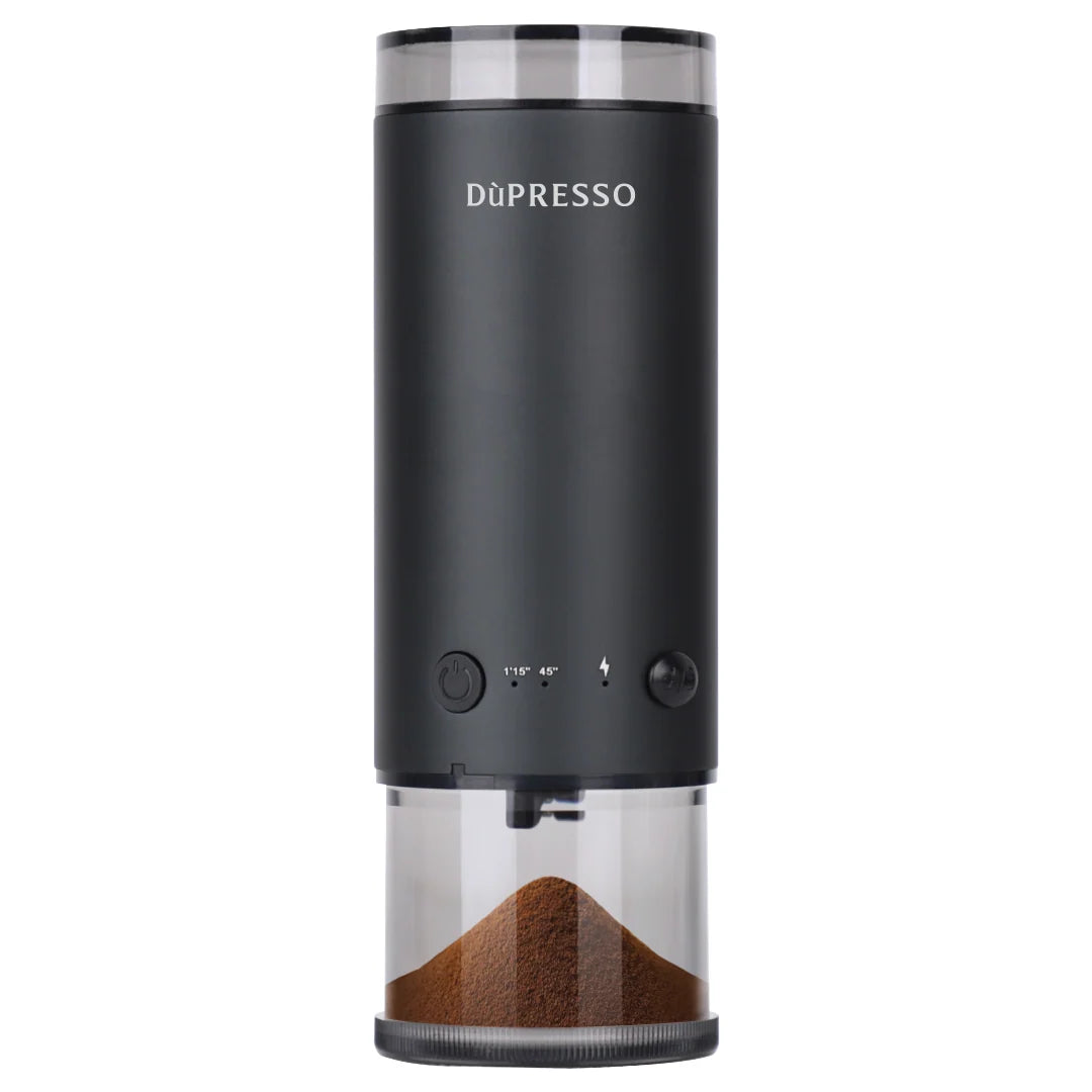 Bson DÙPRESSO Electric Conical Burr Coffee Grinder – Portable 80-Setting Burr Grinder with Type-C Fast Charging, Dual Container Compatibility (70g max capacity), Stainless Steel Burr for Espresso, Pour Over & French Press