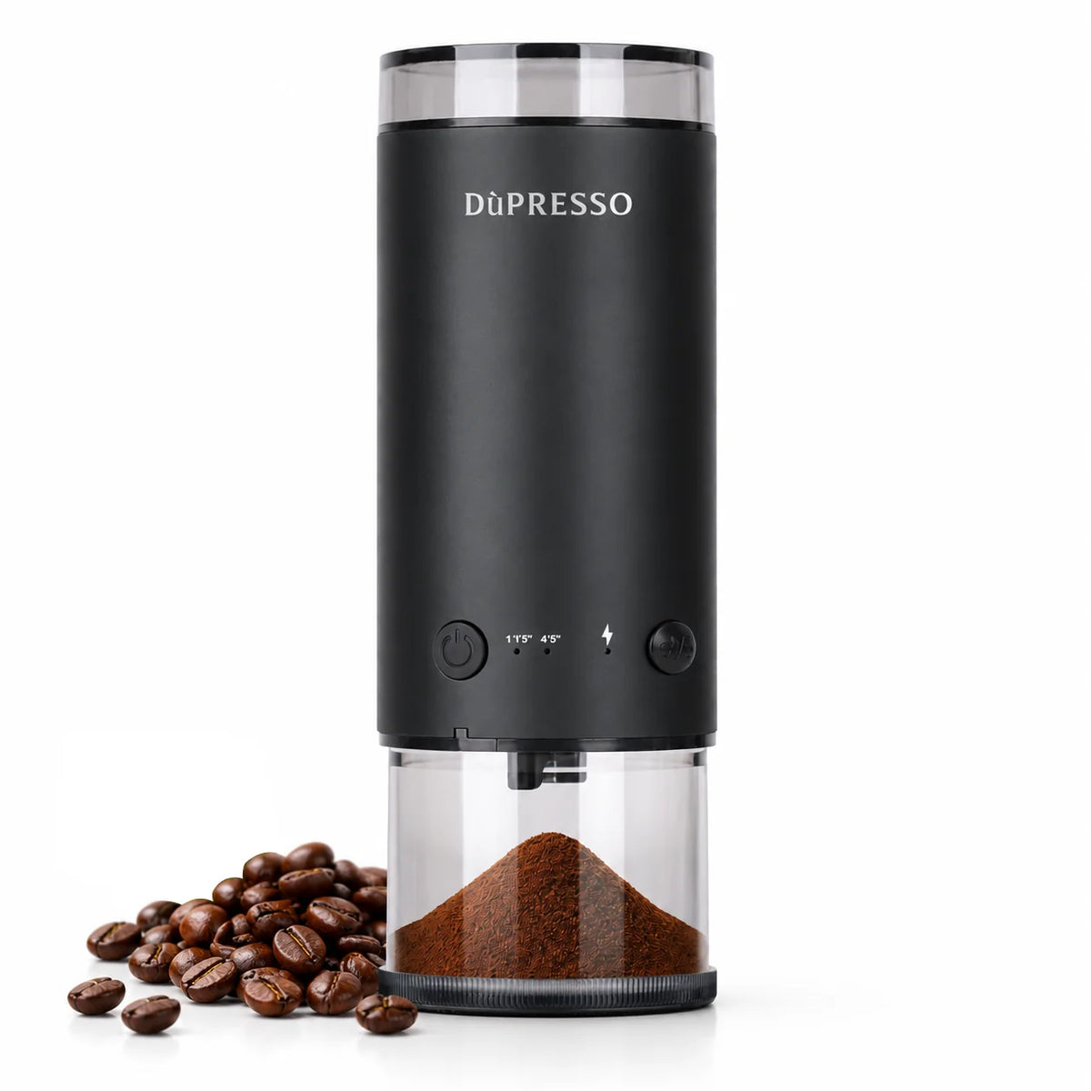 Bson DÙPRESSO Electric Conical Burr Coffee Grinder – Portable 80-Setting Burr Grinder with Type-C Fast Charging, Dual Container Compatibility (70g max capacity), Stainless Steel Burr for Espresso, Pour Over & French Press