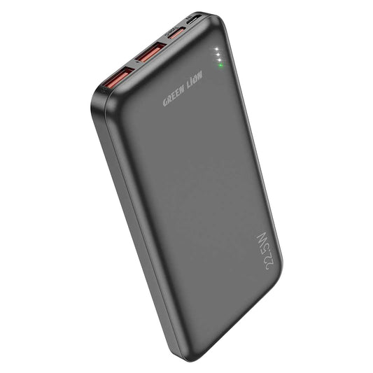 بنك الطاقة Green Lion PowerPack Fast Charge 10000mAh PD 20W QC3.0 22.5W - أسود 