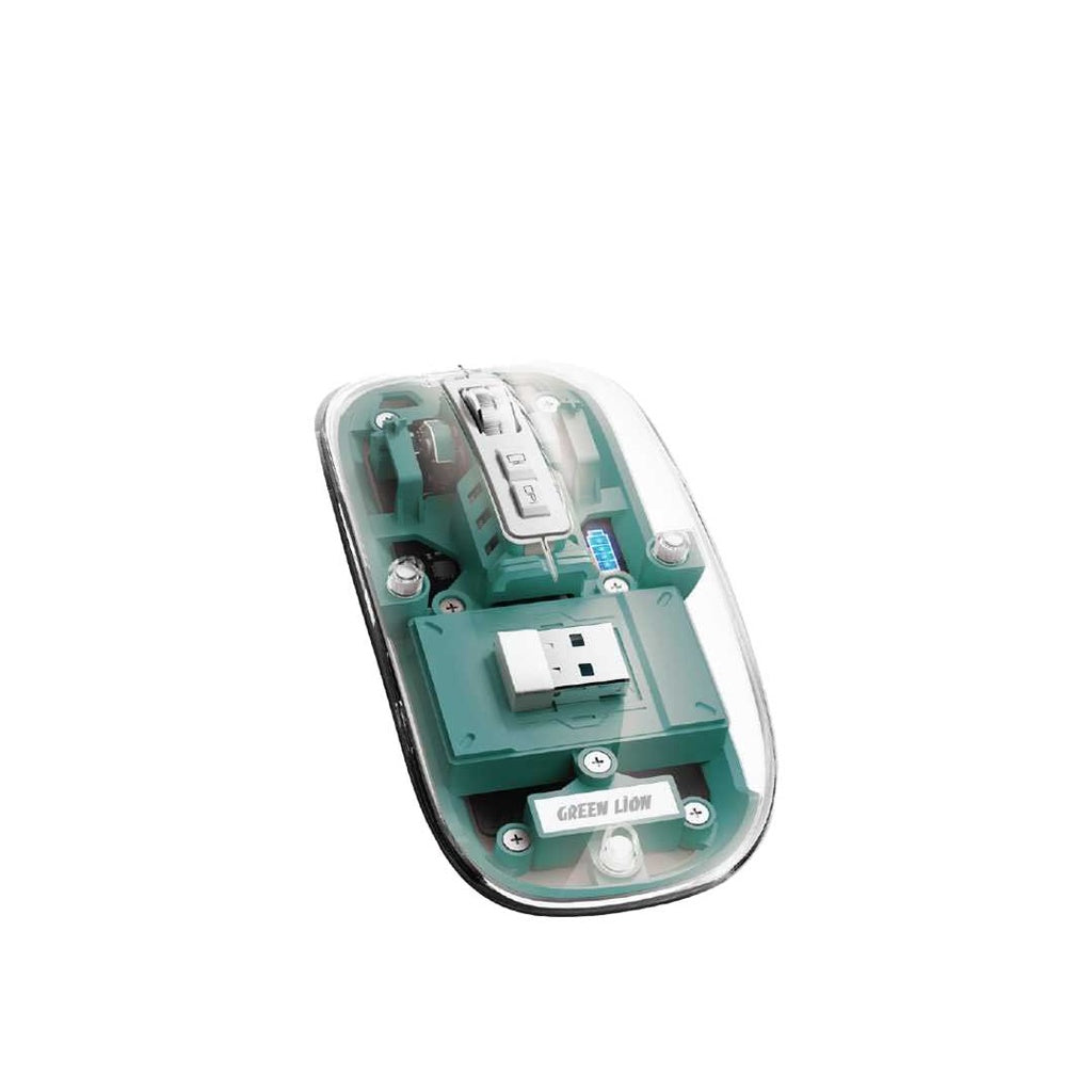 Green Lion Transparent Mouse 2400DPI 400mAh