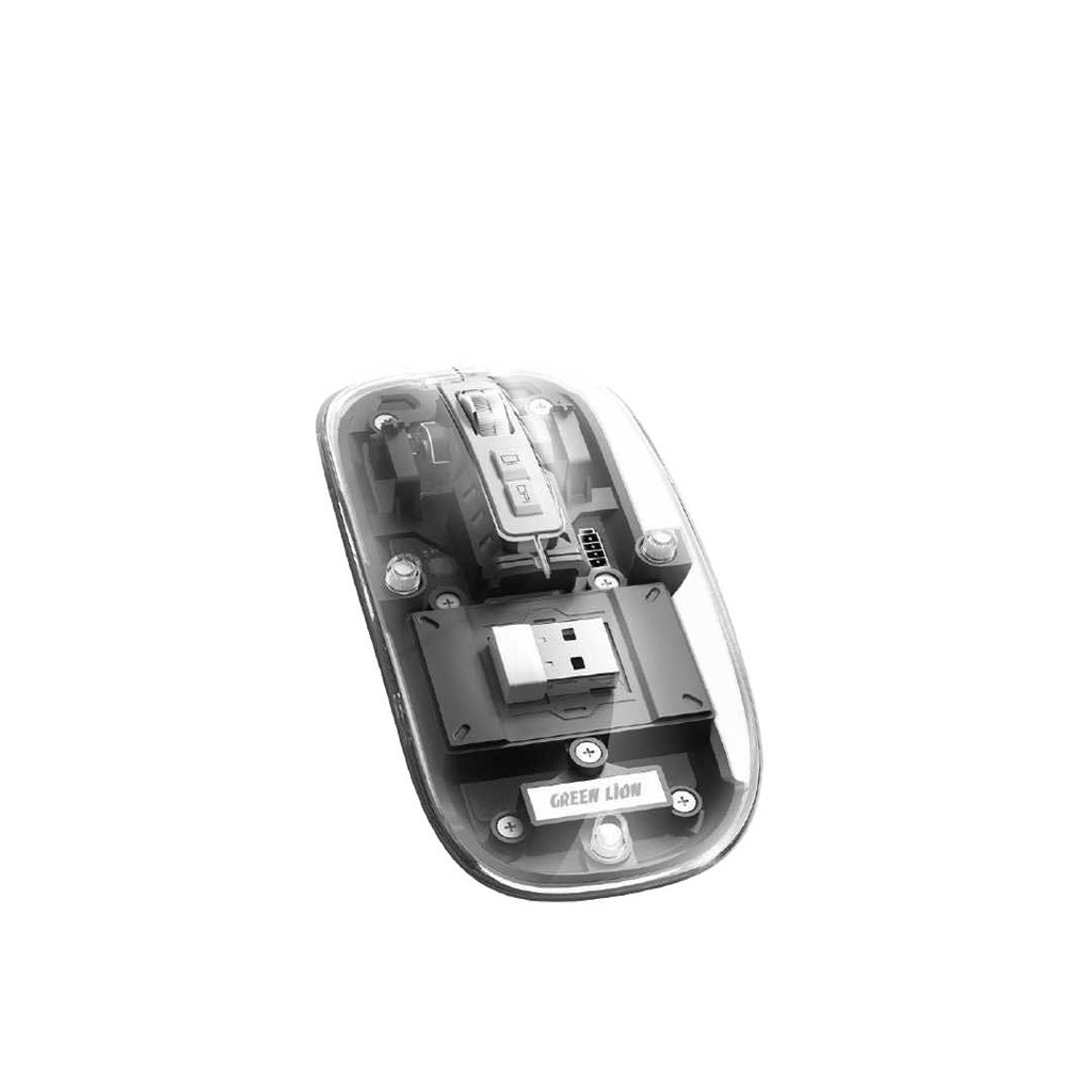 Green Lion Transparent Mouse 2400DPI 400mAh