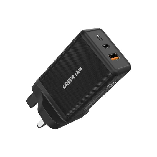 Green Lion 65W Gan Wall Charger with C to L Cable - Black