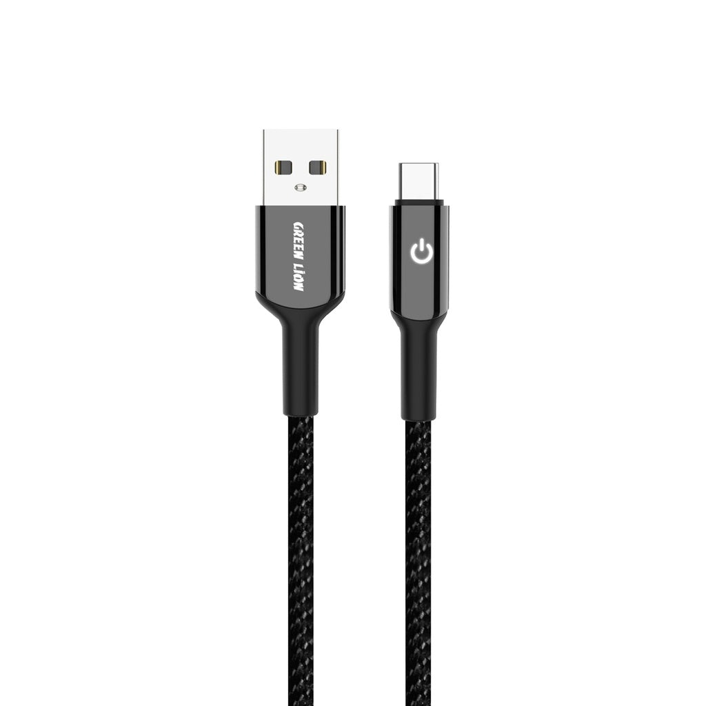 كيبل Green Lion مضفر USB-A إلى USB-C - أسود