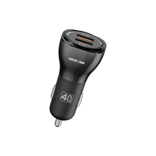 شاحن سيارة جرين ليون ثنائي المنفذ 40 وات USB -A إلى USB-C 