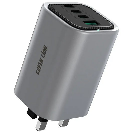 Green Lion Premium Series GaN Charger UK Plug PD 100W - Gray