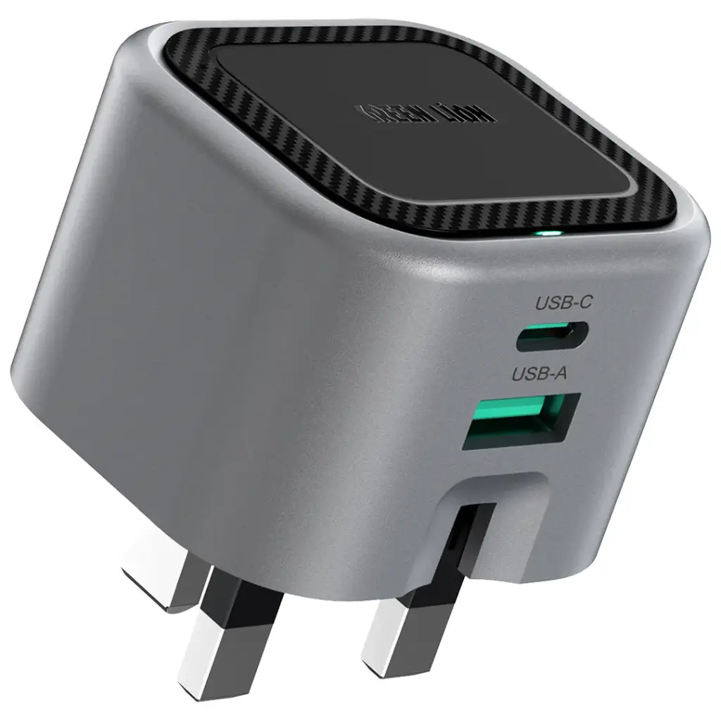 Green Lion Premium Series GaN Charger UK Plug PD 35W - Gray