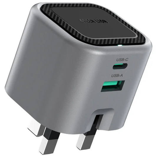 Green Lion Premium Series GaN Charger UK Plug PD 45W - Gray