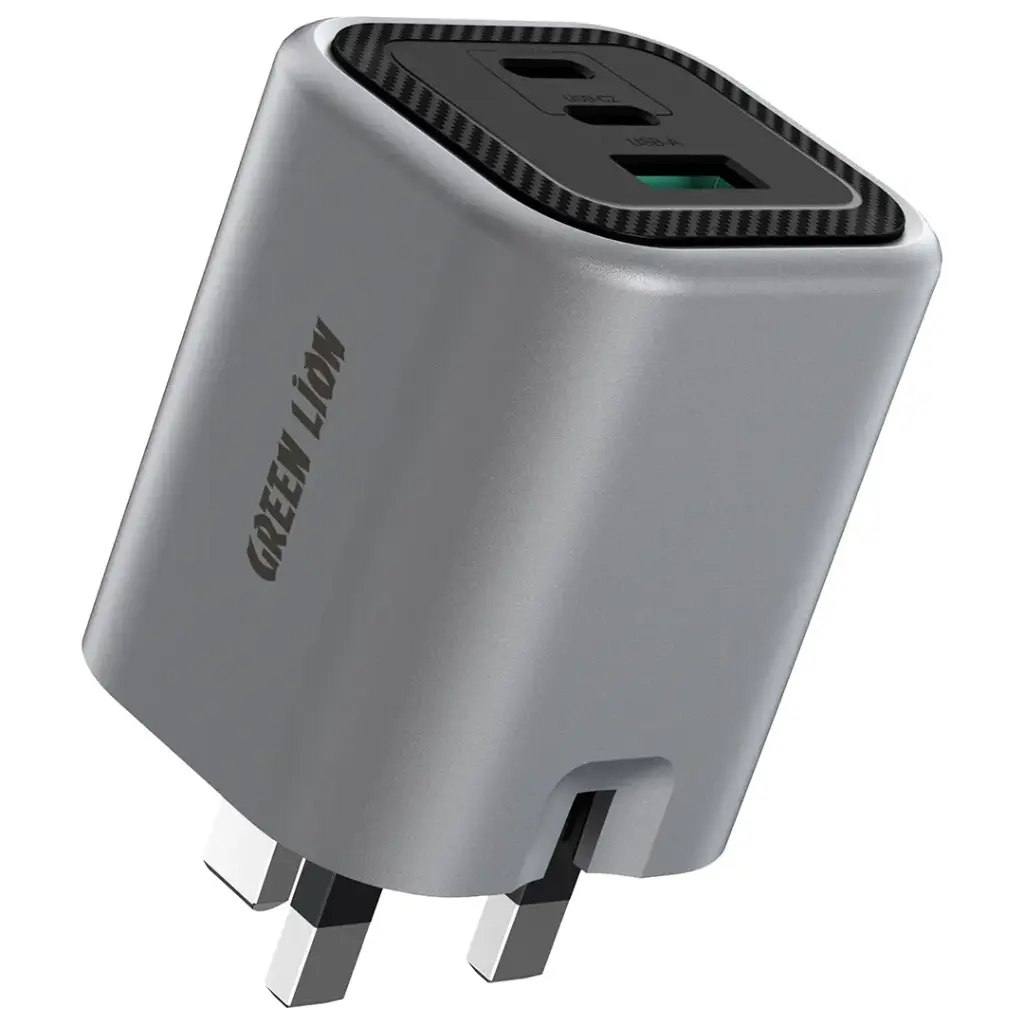 Green Lion Premium Series GaN Charger UK Plug PD 65W - Gray