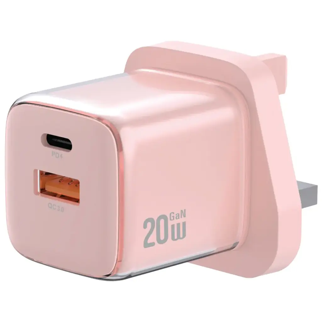 Green Lion Reva Dual Port Wall Charger 20W - PINK