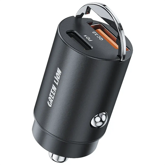 Green Lion Ring Charge Dual Port Car Charger PD 36W - Black