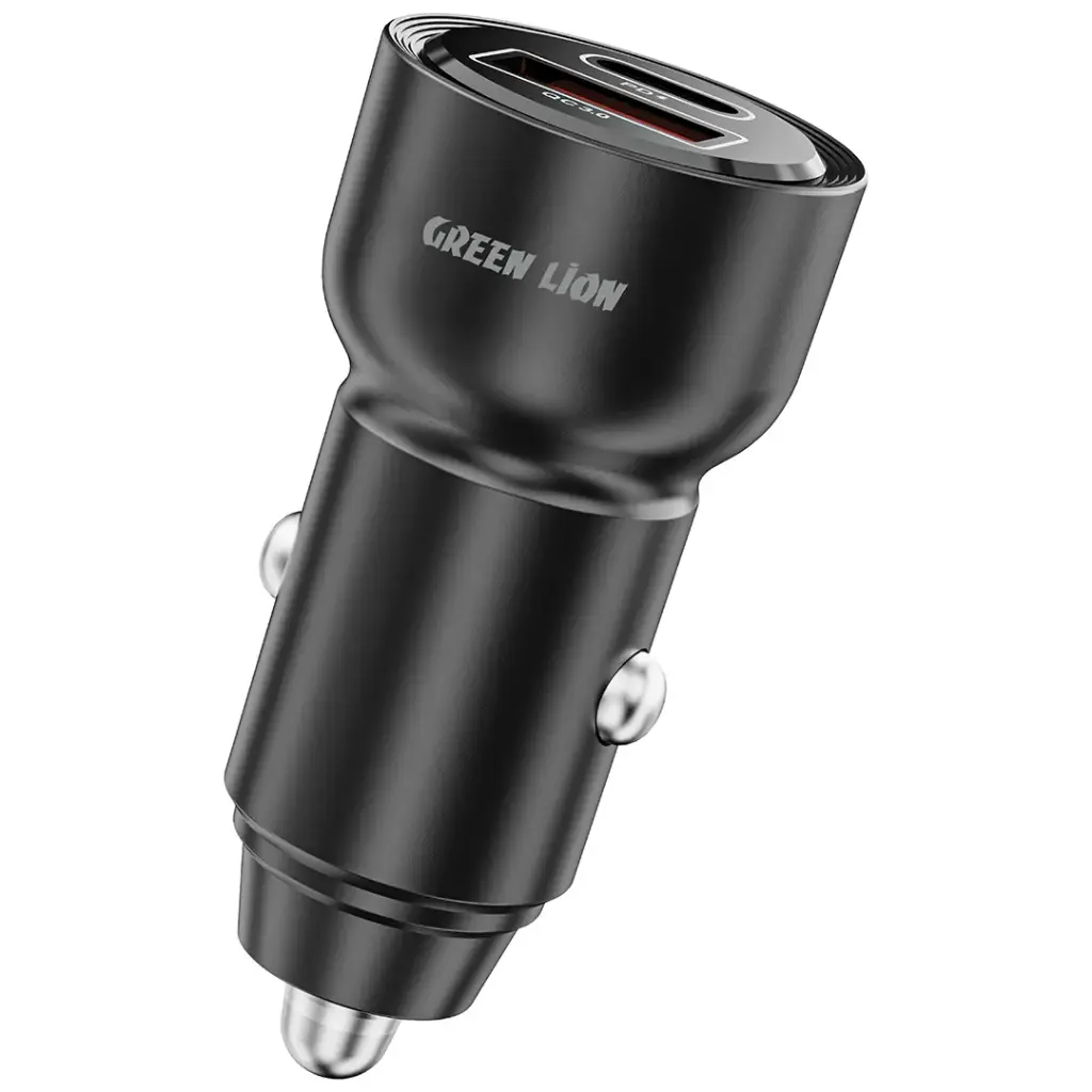 Green Lion RoadVolt Car Charger PD + QC 60W - Black