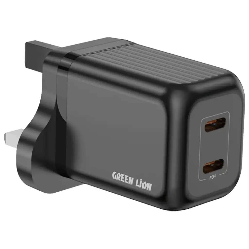 Green Lion Ultra Compact GaN Wall Charger Dual PD 45W - Black