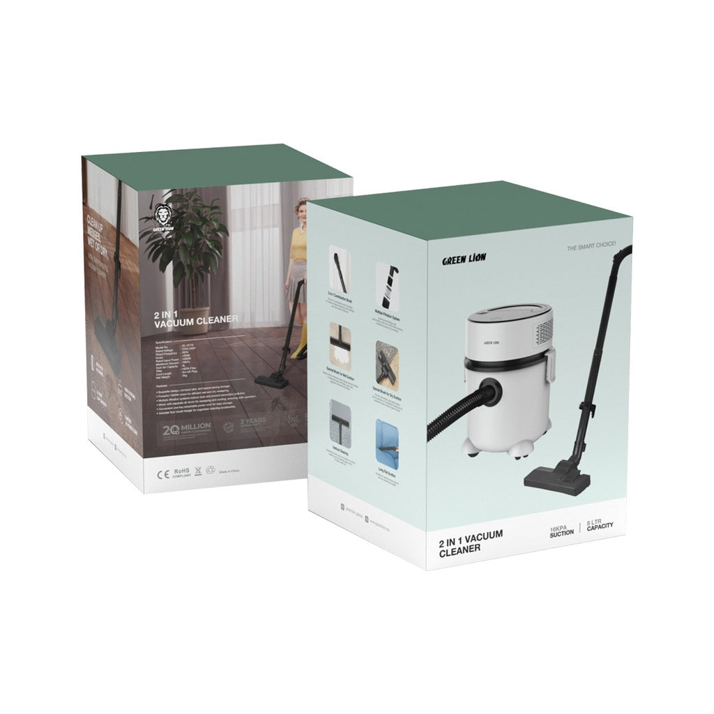 Green Lion 2 In 1 Vacuum Cleaner - White