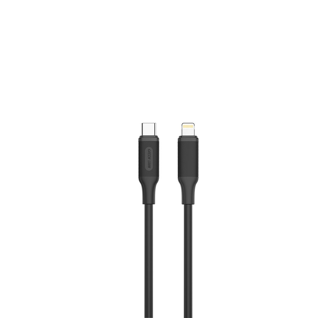 شاحن حائط Green Lion PD 20W USB-C مع كابل USB-C إلى Lightning - أسود 