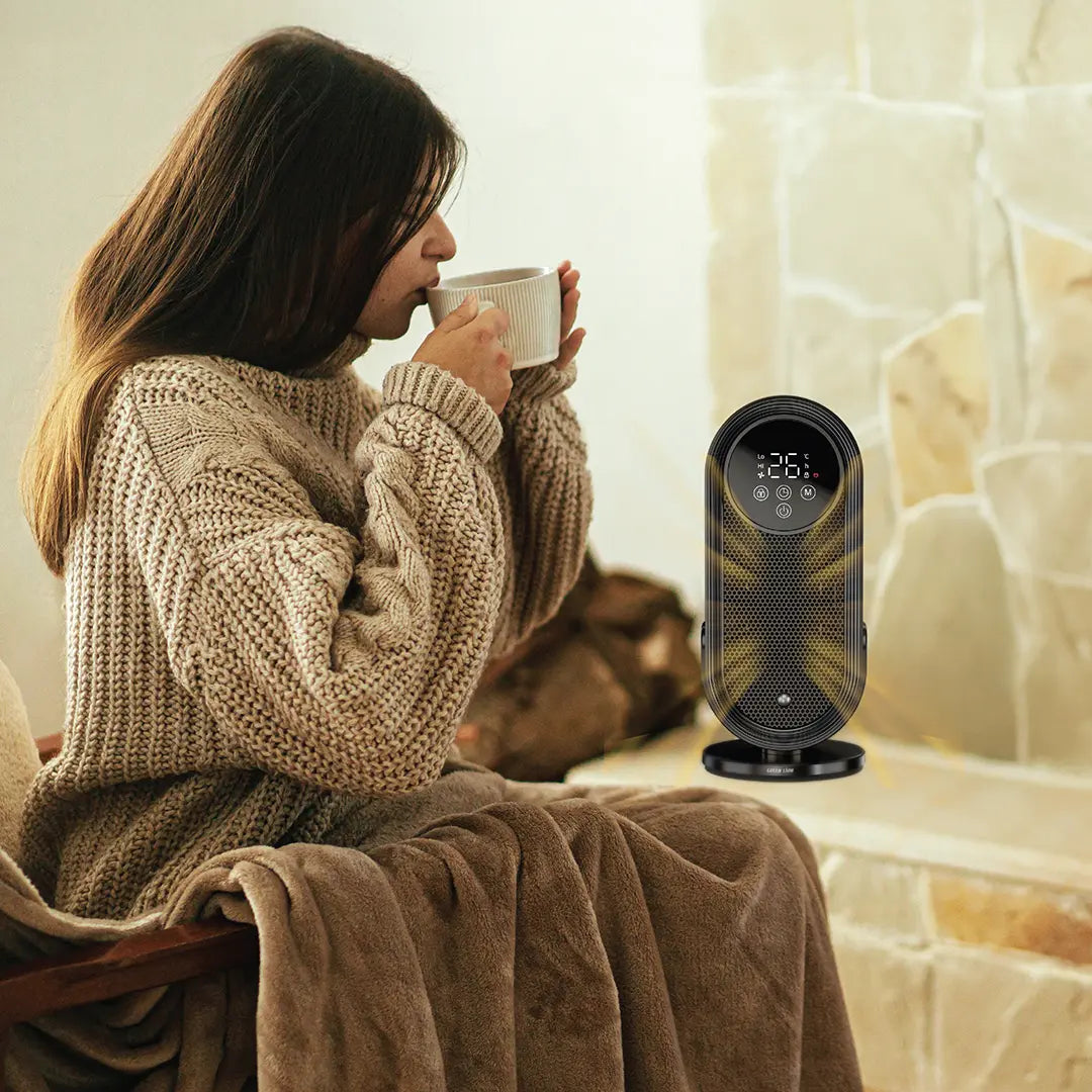 Green Lion Heater Lite Fan & Heater with Remote Control - Black