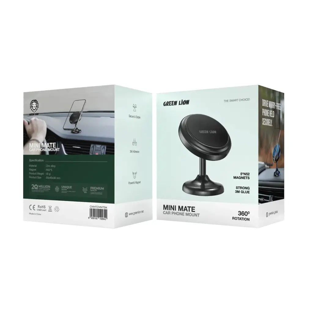 Green Lion Mini Mate Car Phone Mount - Black