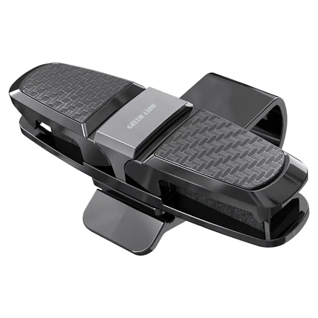 Green Lion Visor Guard Car Sunglasses Holder - Black