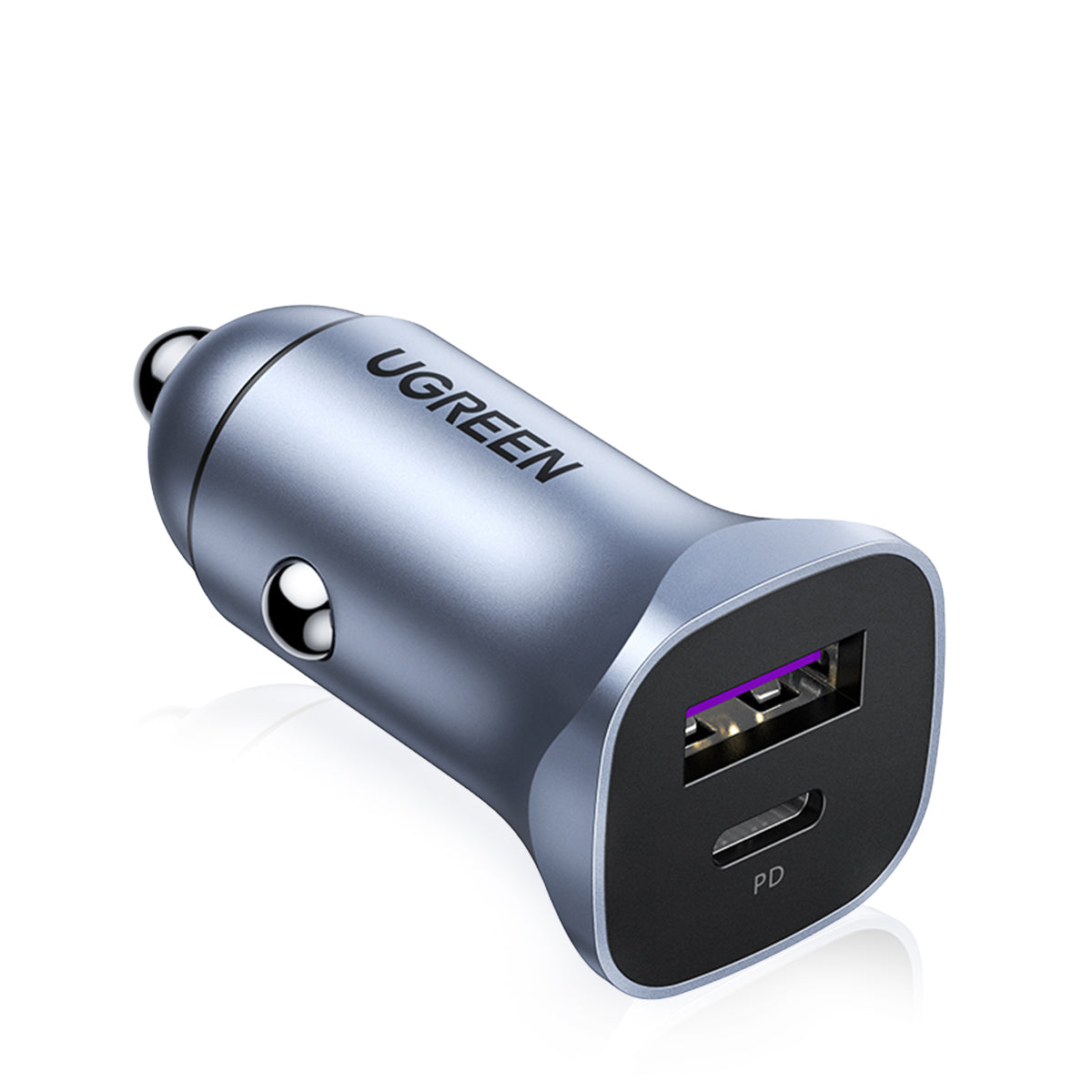 Ugreen 2-Port 30W Fast Car Charger - Grey