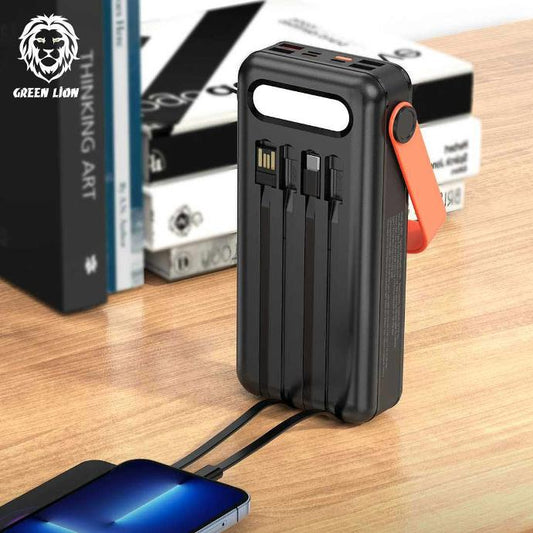 Green Lion Solar Portable Power Bank 30000mAh PD 20W QC3.0 - Black