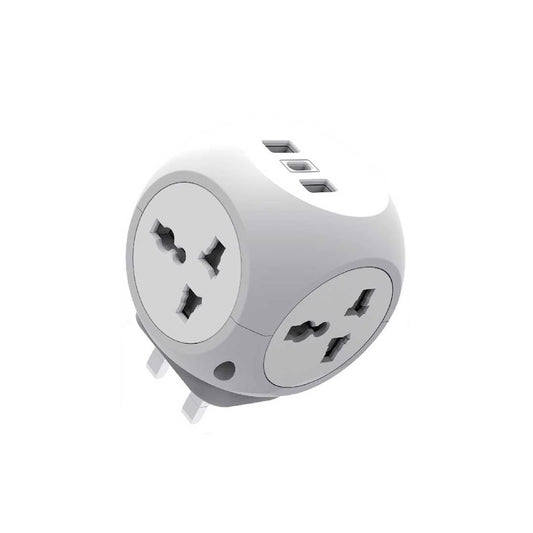 Green Lion Multi Port Travel Adapter - White