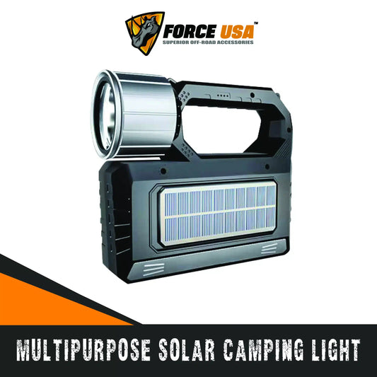 FORCE USA Multipurpose Solar Camping Light with Power Bank Capability