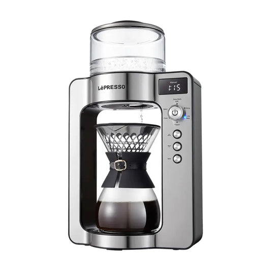 Lepresso Artisan Brew Automatic Pour-Over Brewing with Rotating Drip & Customized Settings - Silver