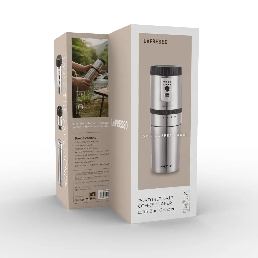 LePresso Portable Mug Burr Grinder Coffee Maker
