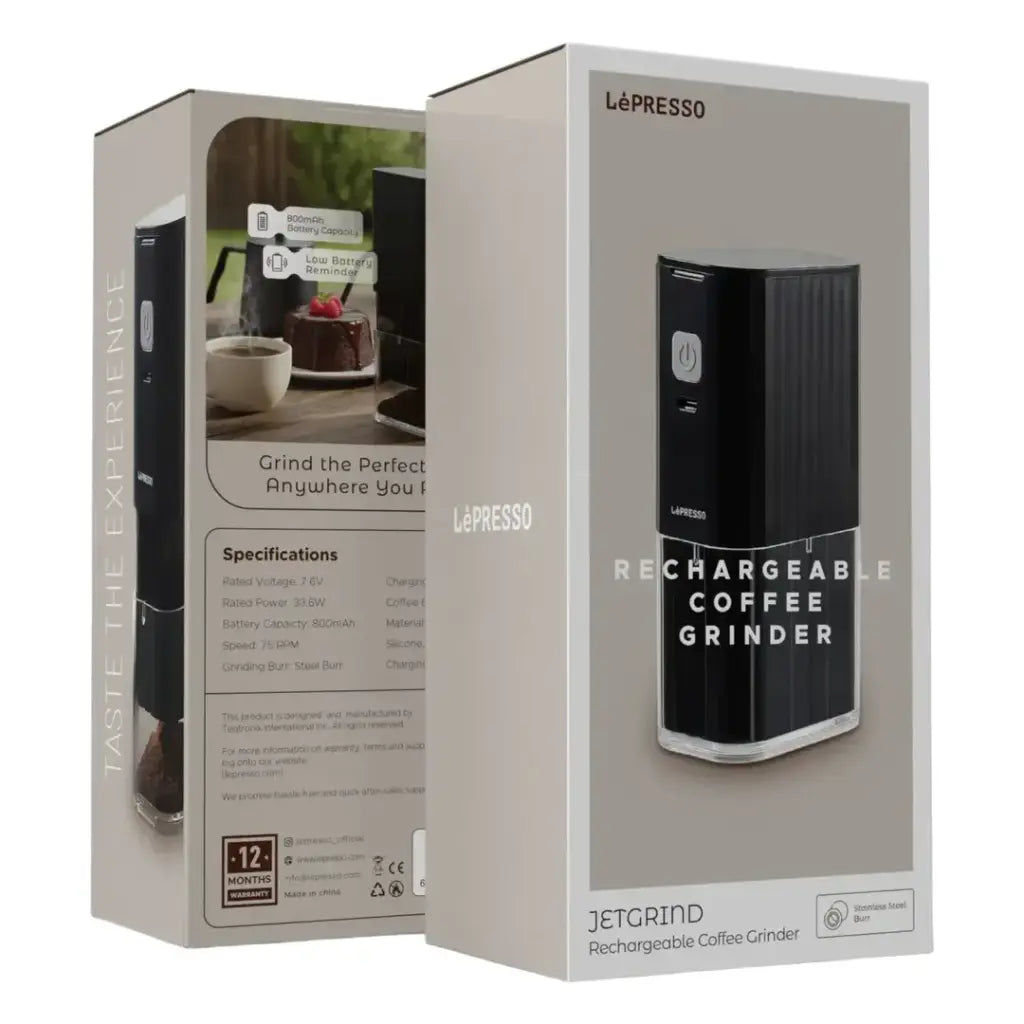 Lepresso JetGrind Rechargeable Coffee Grinder - Black