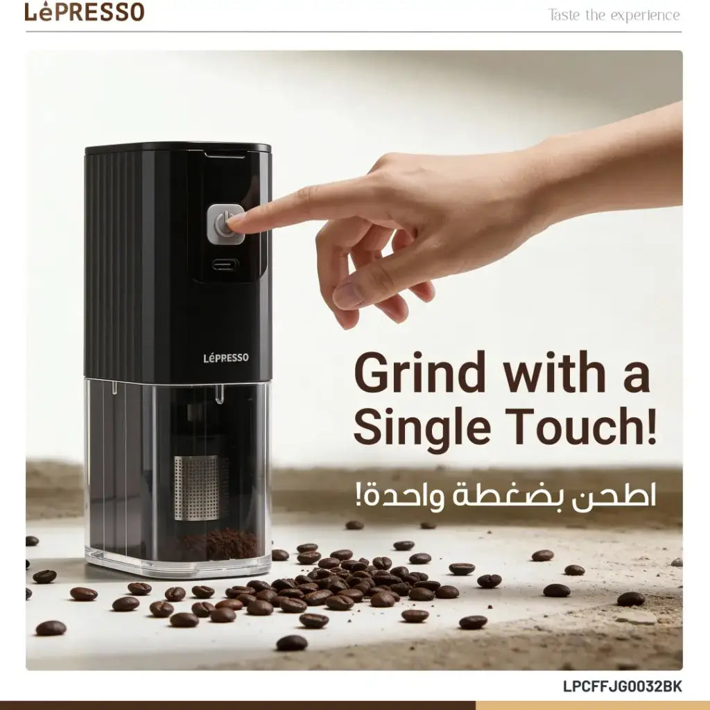 Lepresso JetGrind Rechargeable Coffee Grinder - Black