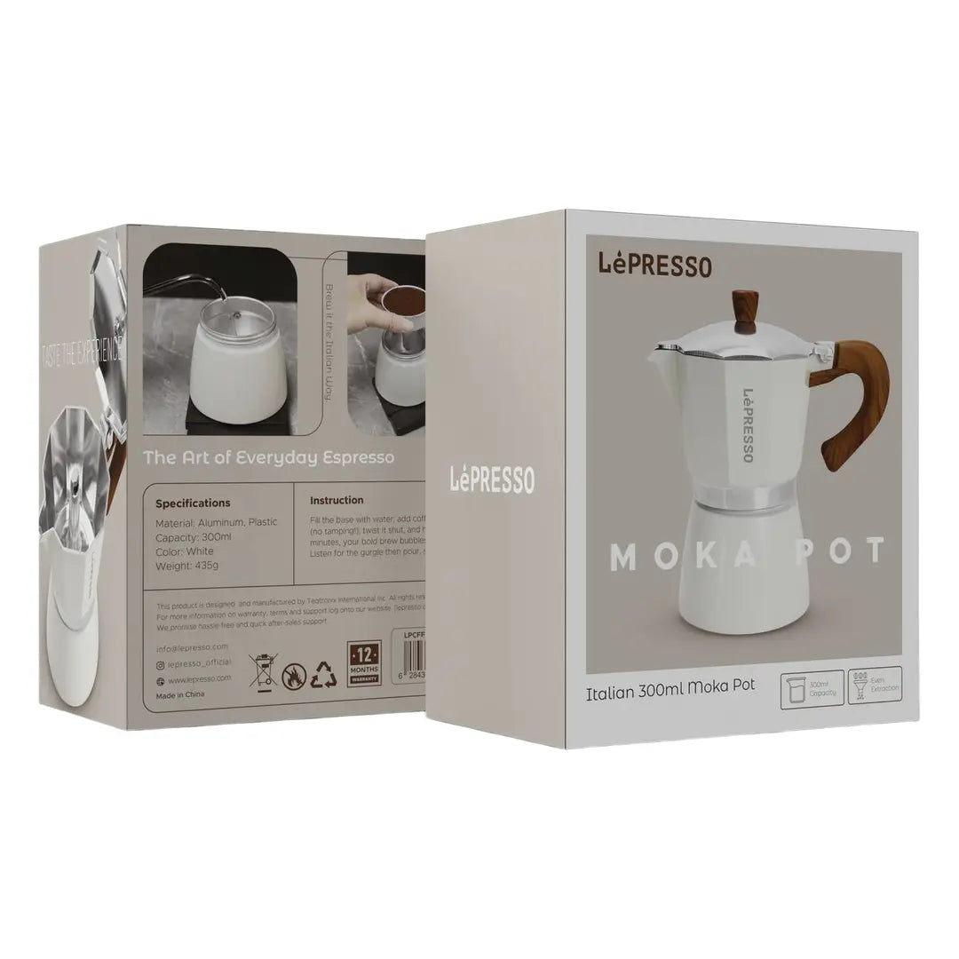 Lepresso Italian 300ml Moka Pot - White