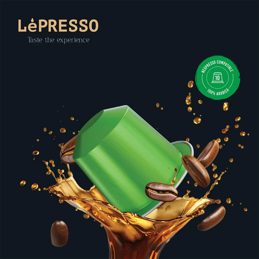 Lepresso Aluminum Capsules for Nespresso Blended 10Pcs Brazil - Gold