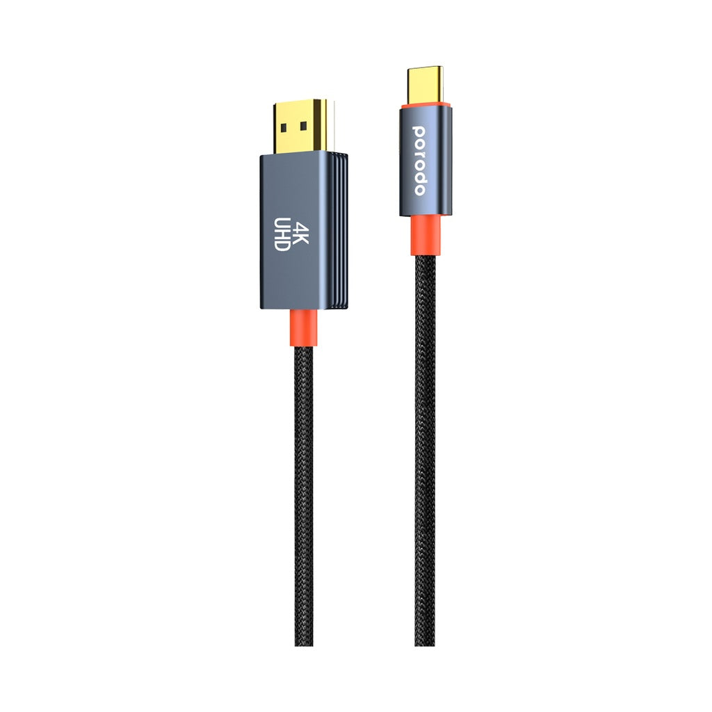 Porodo  Type-C to HDMI Woven Cable - Black