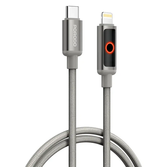 Porodo ChargeLite USB-C to Lightning High-Speed Charging Cable - Gray