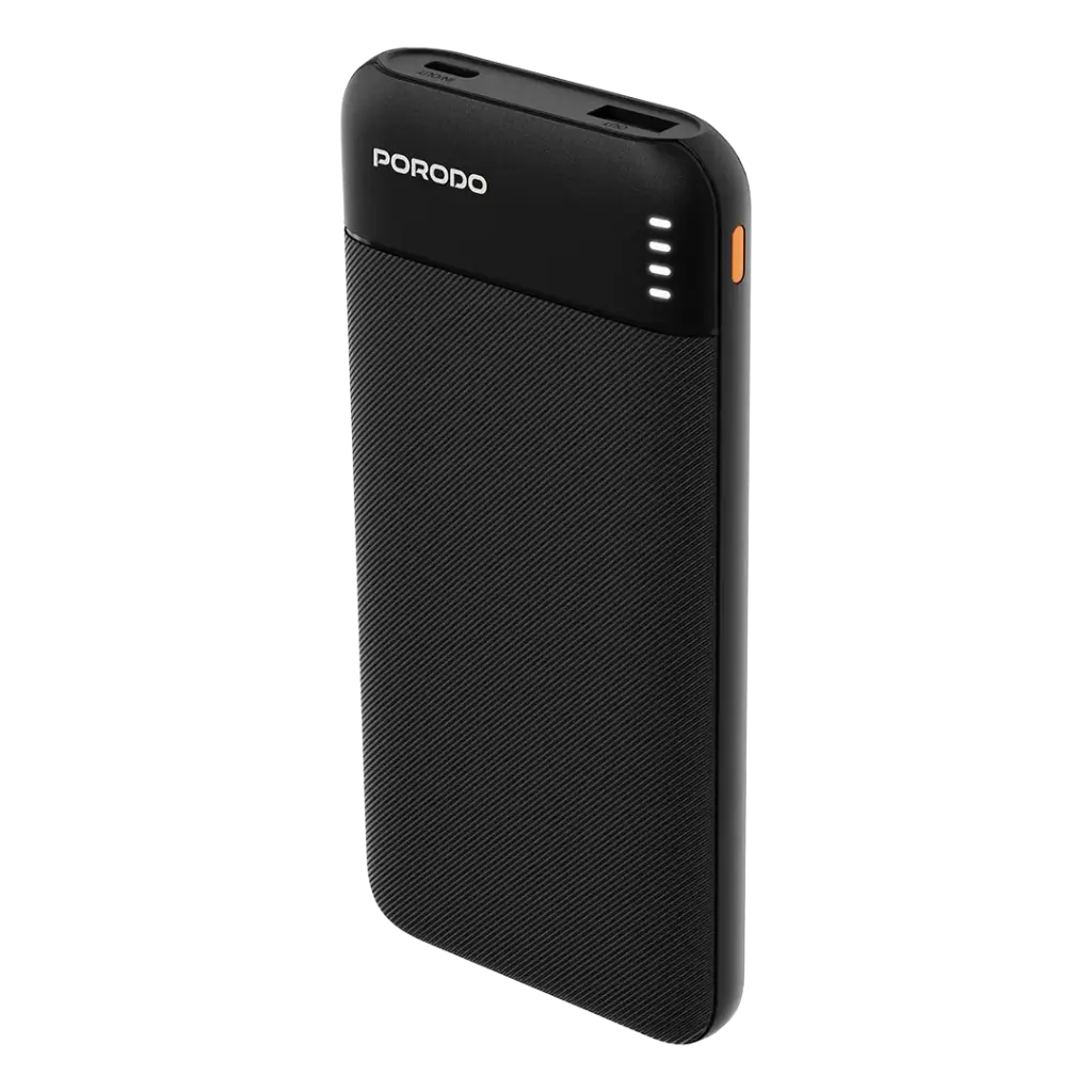 Porodo Luna Pro Power Bank with USB Multi-Port Charging - Black 20000mah