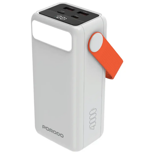 Porodo PortaPower 40000mAh Power Bank with Built-In LED Lighting - White