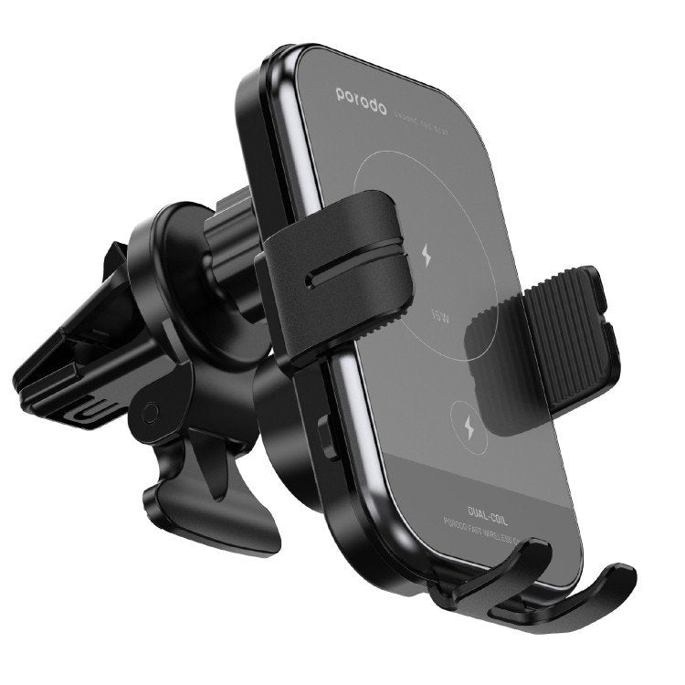 Porodo Phone Holder And Fast Wireless Car Charger (2 in 1)