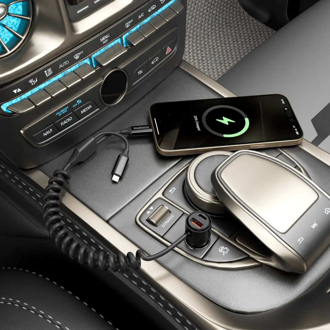 Porodo 95W Car Charger - Black