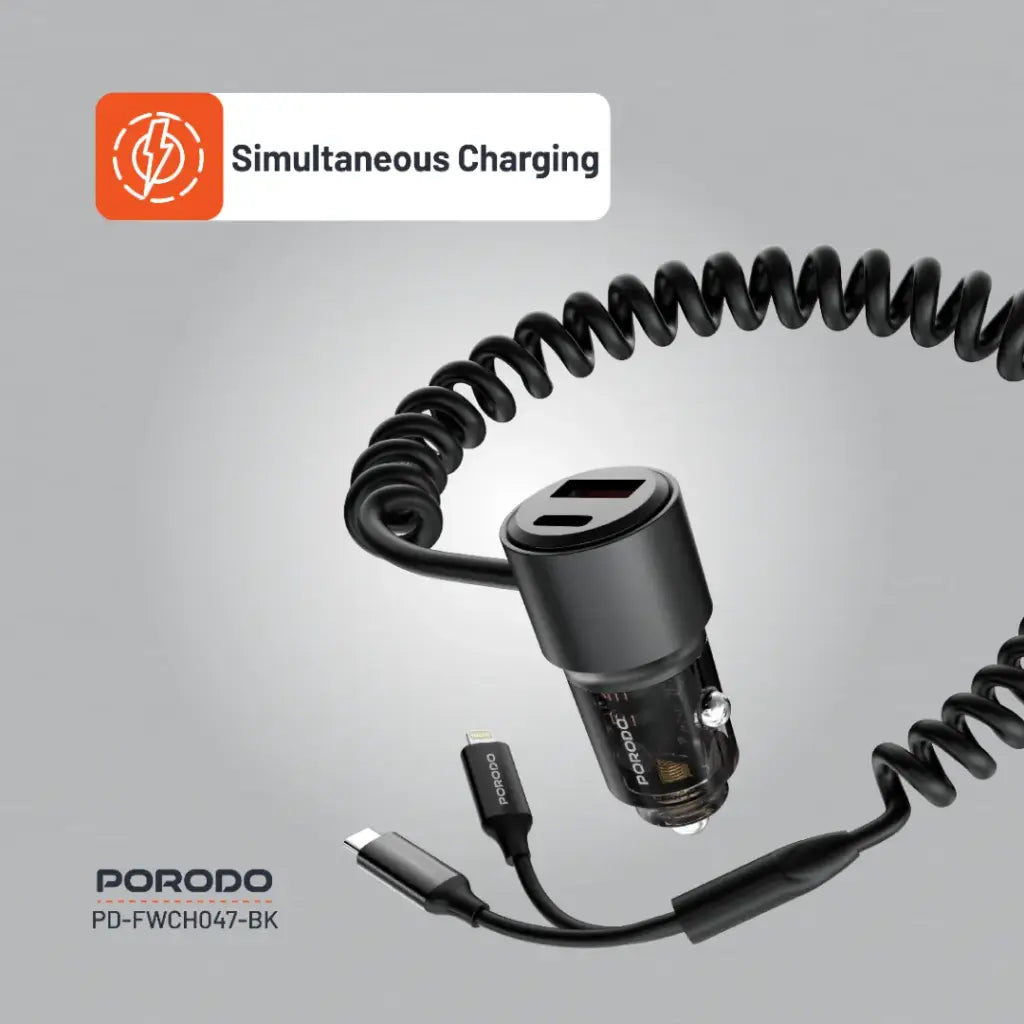 Porodo 95W Car Charger - Black