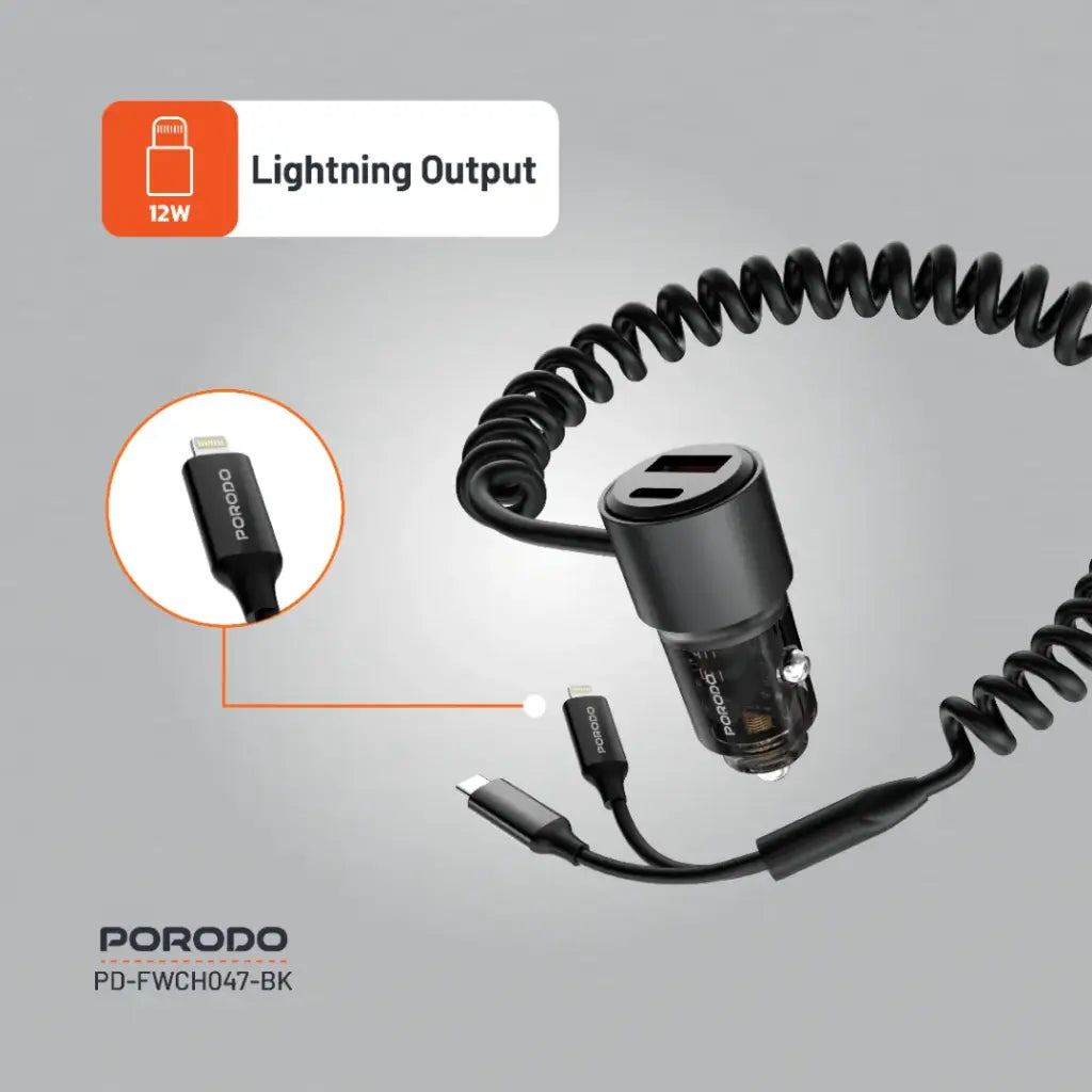 Porodo 95W Car Charger - Black