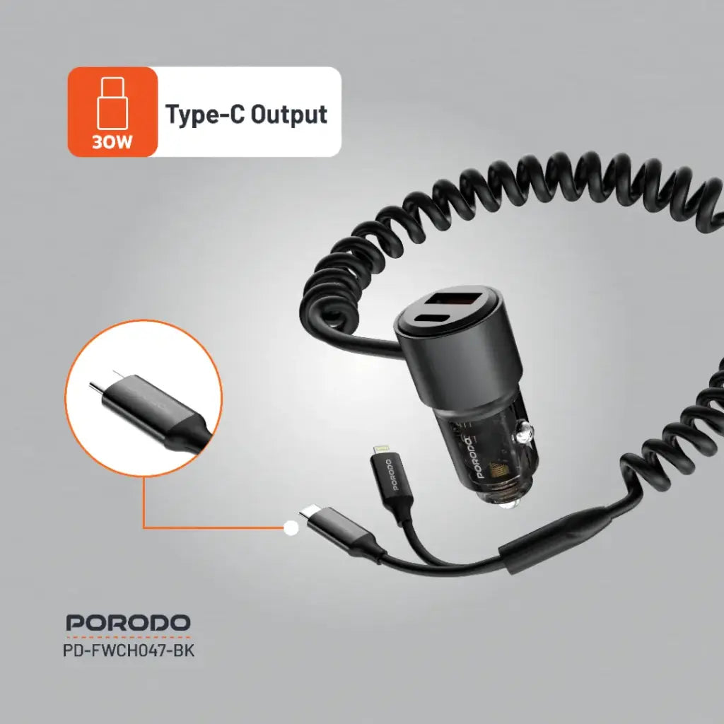 Porodo 95W Car Charger - Black