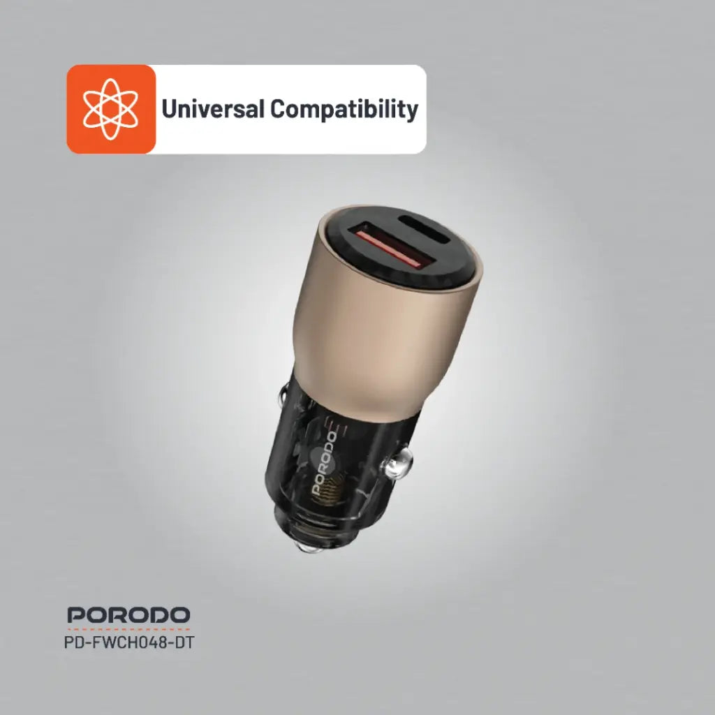 Porodo 95W Car Charger Transparent Multi-Device PD Charging