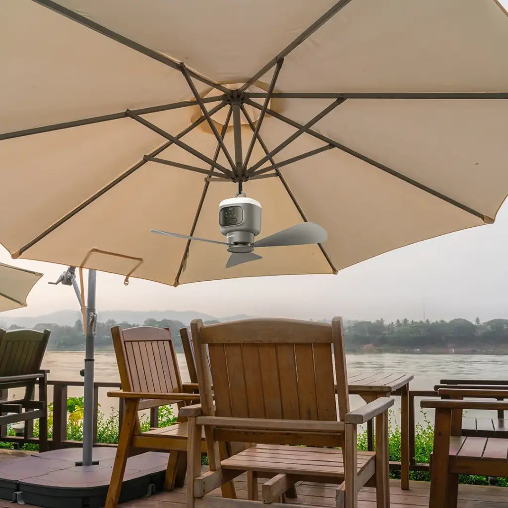 Porodo Lifestyle Camping Rechargeable Ceiling Fan - Gray