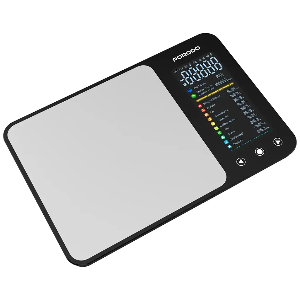 Porodo Lifestyle Kalio Smart Food Kitchen Scale Measuring Tape with Nutritional Calculator - Silver