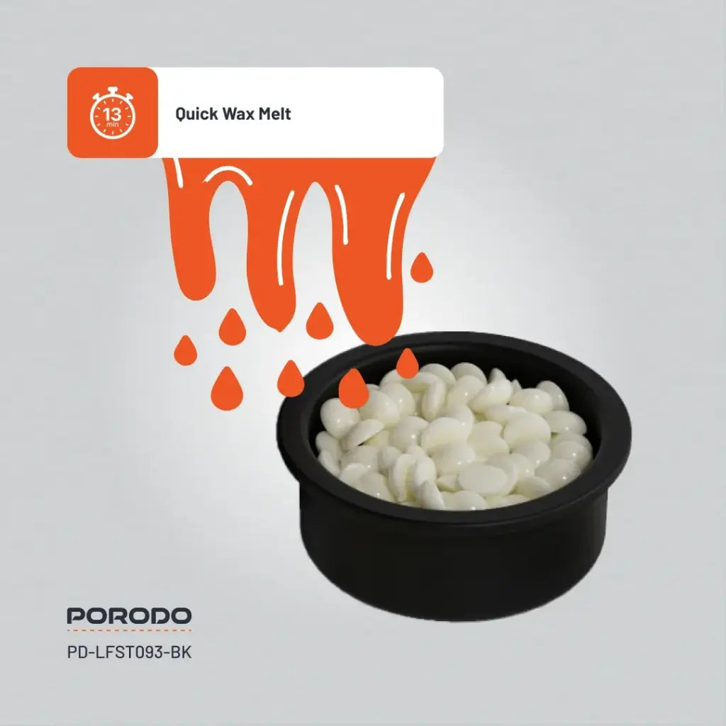 Porodo Lifestyle Wax Warming Hair Removal Kit - Black