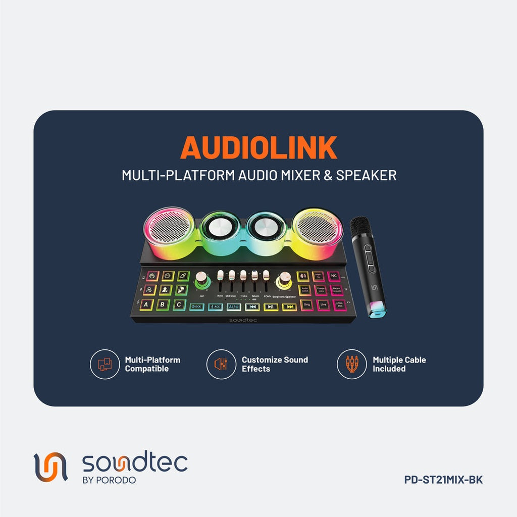 PORODO SOUNDTEC C21 AUDIO MIXER WITH WIRLESS