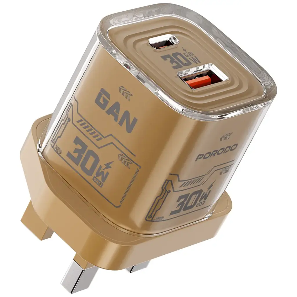 Porodo Tezclarte Quick Wall Charger Dual-Port Fast Charging - khakl