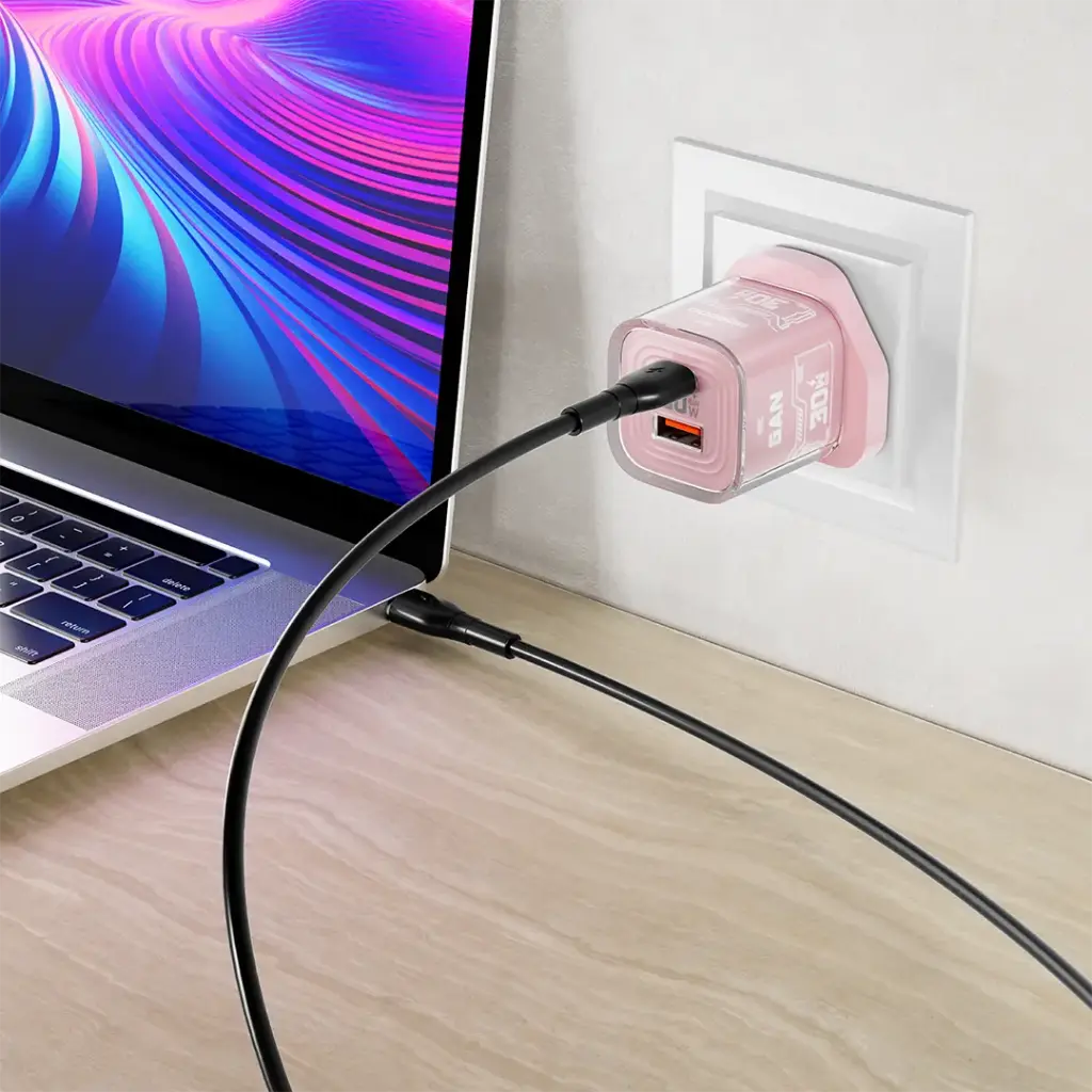 Porodo Tezclarte Quick Wall Charger Dual-Port Fast Charging -Pink