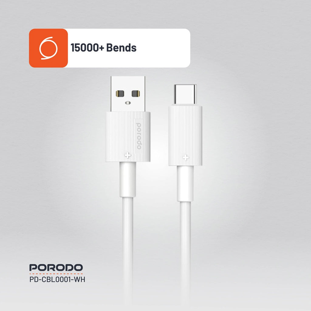 كابل شحن متين من Porodo USB-A إلى Type-C