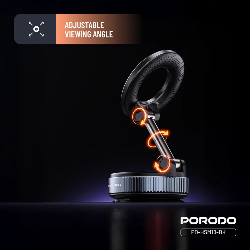 Porodo Vacuseal Rotate-Lock MagSafe Mount - Black