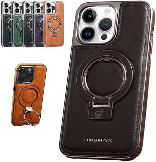 RMBMAX  IP15PROMAX Luxury Leather Phone Case Cover Built-in Invisible Stand